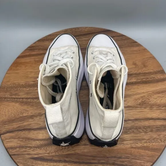 Converse Run Star Hike Shoes Womens Size 10 White Gum Platform Hi Tops Casual