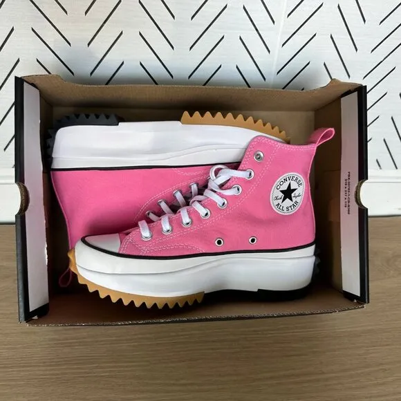🤩Converse Size 8 Men's Shoes Run Star Hike Pop High Top Sneakers Pink A08735C🤩