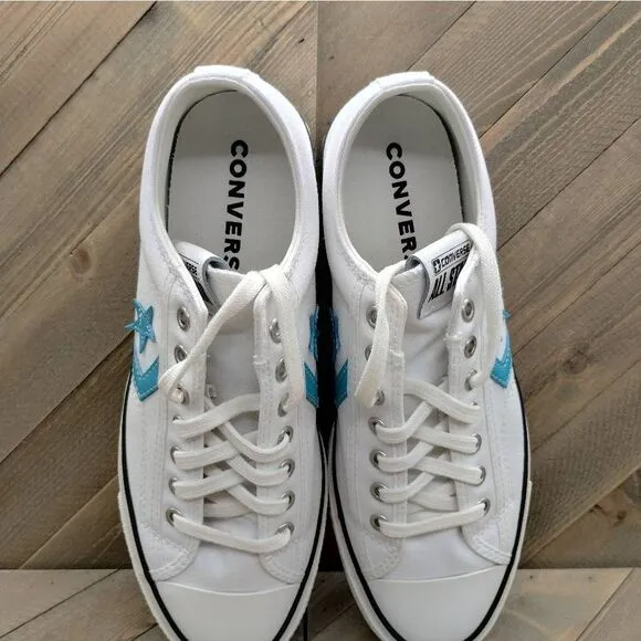 Converse Star Player 76 White‎ Ocean Drip Blue Casual Sneakers Womens Size 9.5