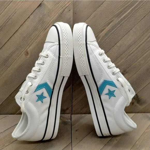 Converse Star Player 76 White‎ Ocean Drip Blue Casual Sneakers Womens Size 9.5