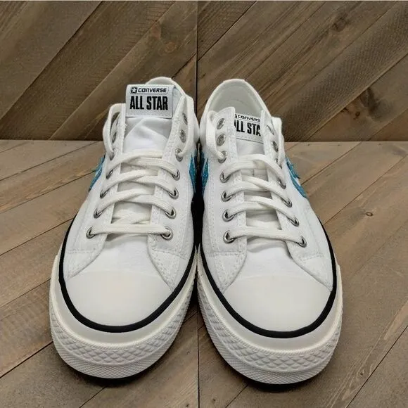Converse Star Player 76 White‎ Ocean Drip Blue Casual Sneakers Womens Size 9.5
