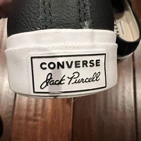 Converse Women’s Men’s Unisex Jack Purcell Classic Leather Black White Shoes