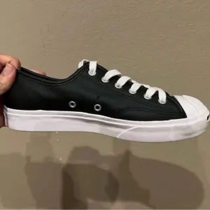 Converse Women’s Men’s Unisex Jack Purcell Classic Leather Black White Shoes