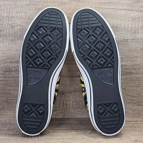 Converse X Andy Warhol Banana Bananas Men's Size 12 Black Leather Sneakers Shoes