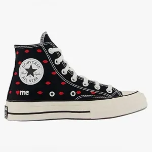 CONVERSE all Star Chuck Taylor hi top kiss lips embroidered lace up shoes sz7