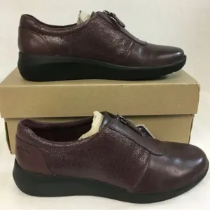 COPY - Clarks Collection Kayleigh Sail Leather Slip-On Shoes 9.5 Burgundy Suede