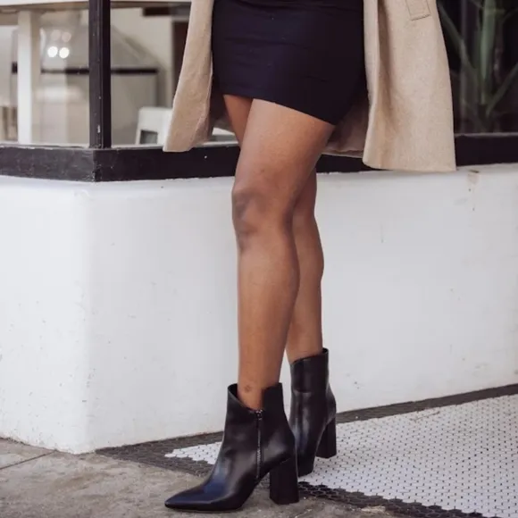 COPY - FORMENTINI Made In Italy Leather Pointy Boots Black | 39