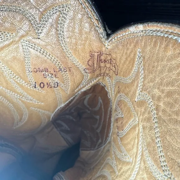 COPY - Justin  Tan Leather Western Boots Mens Size 10.5D Cowboy Style 1850.