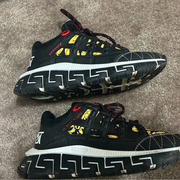 COPY - Versace Men's Black and Yellow Sneakers