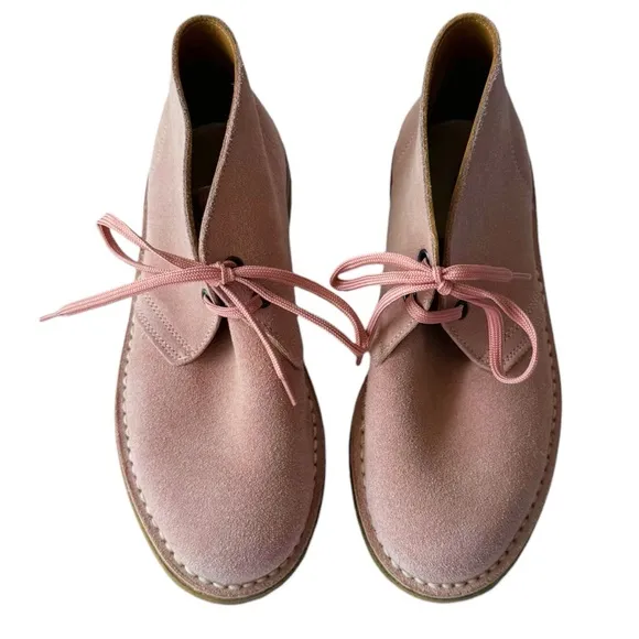 Corrine Handmade Italian Pink Suede Desert Boots | 38