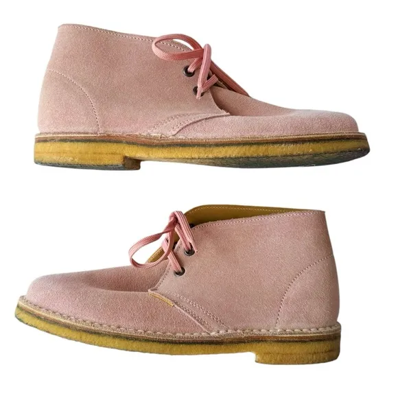 Corrine Handmade Italian Pink Suede Desert Boots | 38