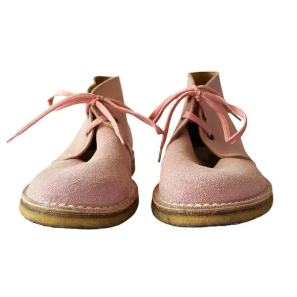 Corrine Handmade Italian Pink Suede Desert Boots | 38