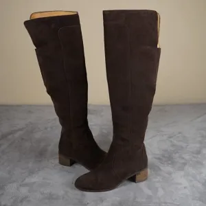 Corso Como Womens Loval Chocolate Brown Suede Over the Knee Boots 7M Western