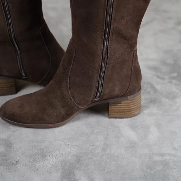 Corso Como Womens Loval Chocolate Brown Suede Over the Knee Boots 7M Western