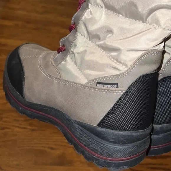 Cougar Canada Cream Beige Waterproof Lace-Up Tall Shaft Snow‎ Winter Boots 6