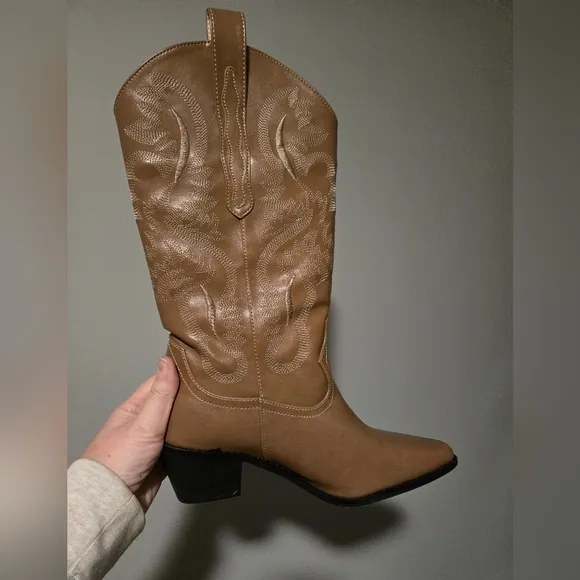 Cowboy Boots 9 Brown Western Fashion Nashville Leather Shoes Country Concert