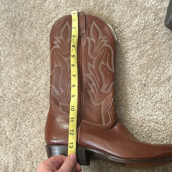CRISTOBAL ROMERO  vtg Leather Western Cowboy brown handmade boots sz 9 NWT