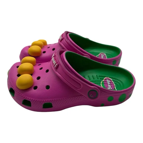 Crocs Barney Classic Clogs KIDS Size C 13 Slip On Shoes I Love You You Love Me