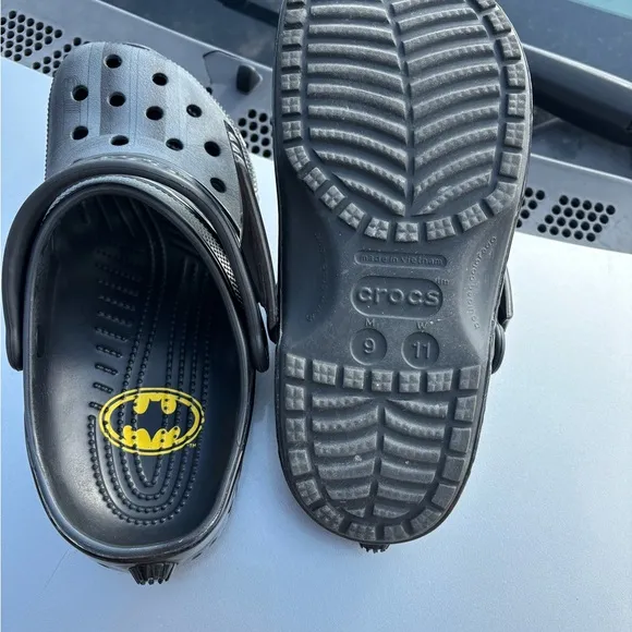 CROCS Black and Yellow Water Shoes Batman Design