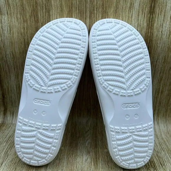 Crocs Classic Croc Glitter II Sandals Men's‎ Size 13 Gray White Slides Shoes NEW