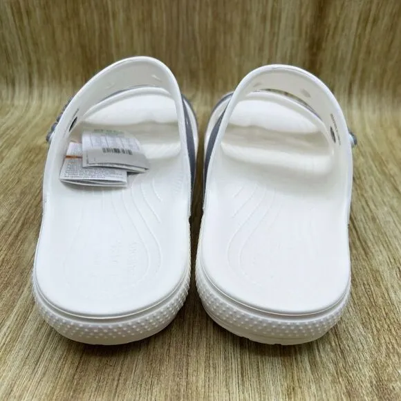 Crocs Classic Croc Glitter II Sandals Men's‎ Size 13 Gray White Slides Shoes NEW