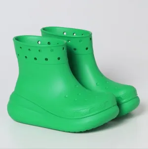 Crocs classic Crush rain platform boots green color