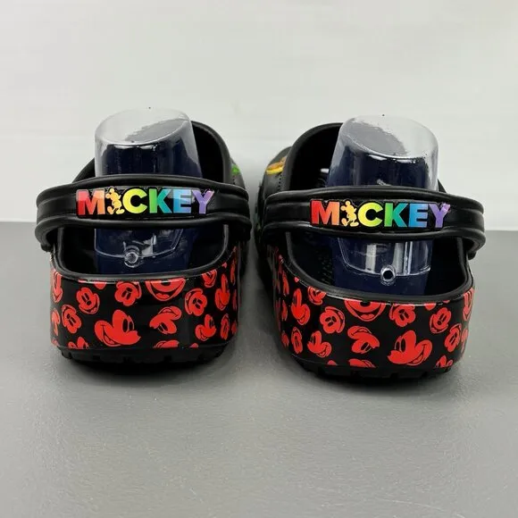 Crocs Classic Disney Rainbow Celebration Clog Shoes Mickey Mouse Jibbitz Mens 11