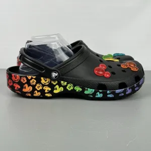 Crocs Classic Disney Rainbow Celebration Clog Shoes Mickey Mouse Jibbitz Mens 11