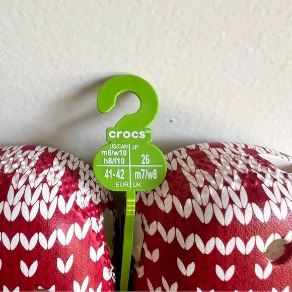 CROCS Classic Holiday Sweater Unisex Clog Size 10 or 8