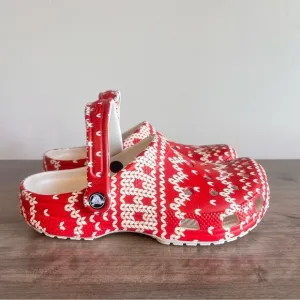 CROCS Classic Holiday Sweater Unisex Clog Size 9 or 7