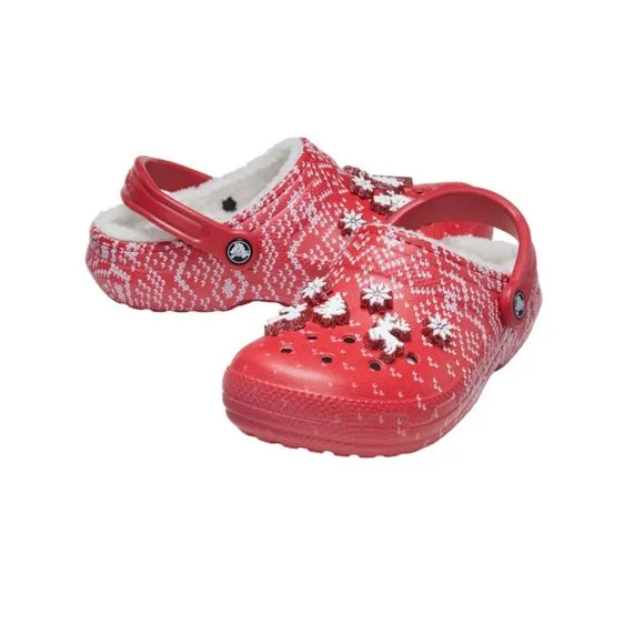 Crocs Classic‎ Lined Holiday Clogs, Christmas Shoes, Ugly Sweater, Women 8/Men 6