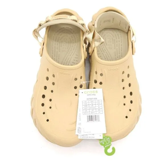 Crocs Echo (Mens 12) Slip On Clogs Shoes Wheat Beige Comfort Slides‎ Breathable