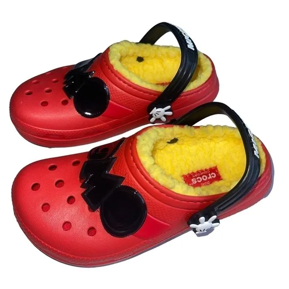 Crocs kids Size 13 Classic Lined Disney Mickey Mouse Clog sandals
