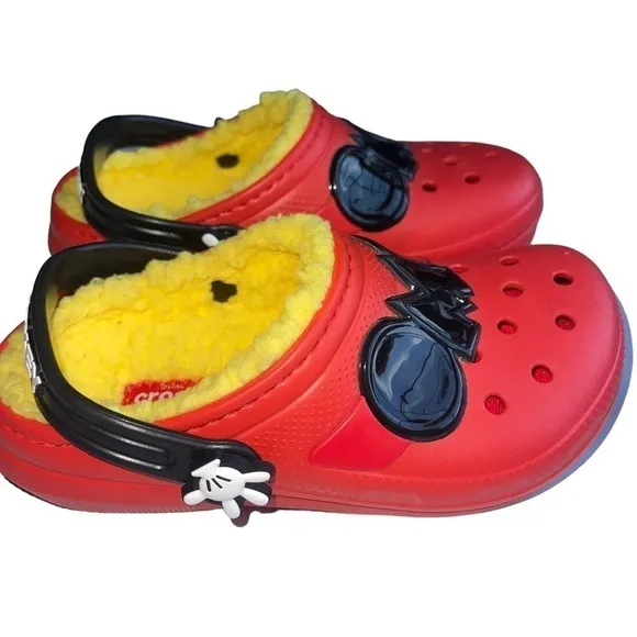 Crocs kids Size 13 Classic Lined Disney Mickey Mouse Clog sandals