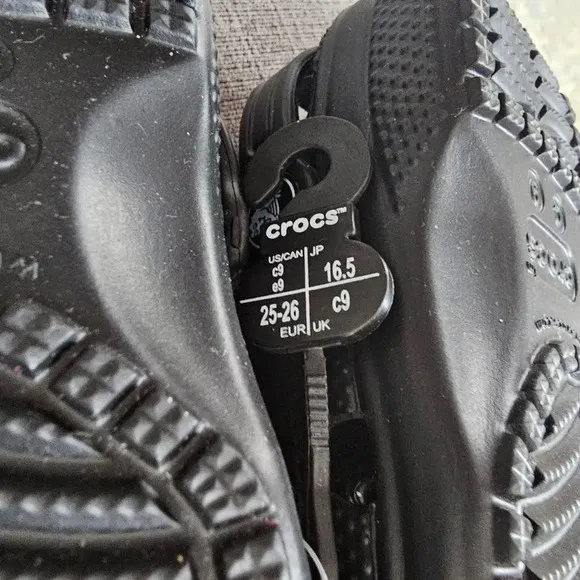 Crocs Kids' Toddler Black Classic Clog Shoes Size 9