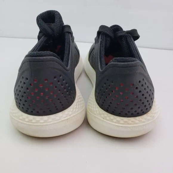 Crocs LiteRide Pacer Womens Size 7 Black White Lace Up Sneaker Shoes 205234