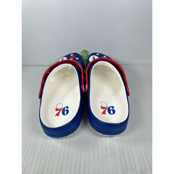 Crocs NBA Philadelphia 76ers Classic Clogs Mens Size 10 208901-100 BRAND NEW