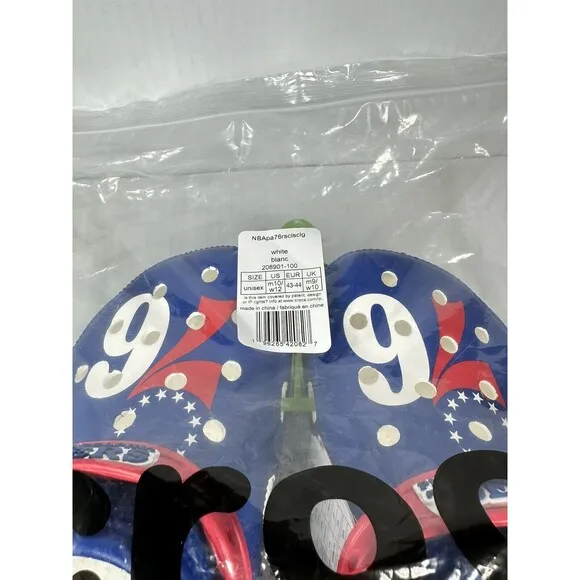 Crocs NBA Philadelphia 76ers Classic Clogs Mens Size 10 208901-100 BRAND NEW