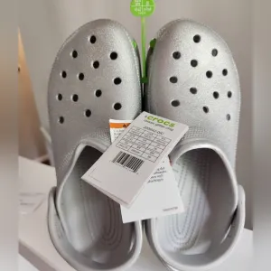 CROCS Silver Glitter Women's Size 10 New With Tags