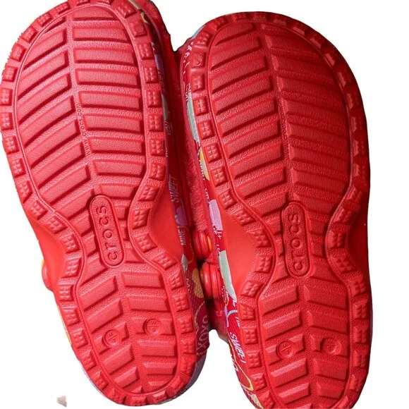 Crocs Sweethearts Fur Sure Clogs Red Fuzzy Hearts Slip On Shoes Mens Size 11 NWT