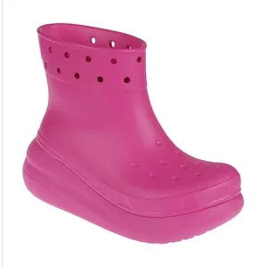 CROCS Womens Classic Crush Rain Boots Pink Platform Comfort Waterproof Size 7