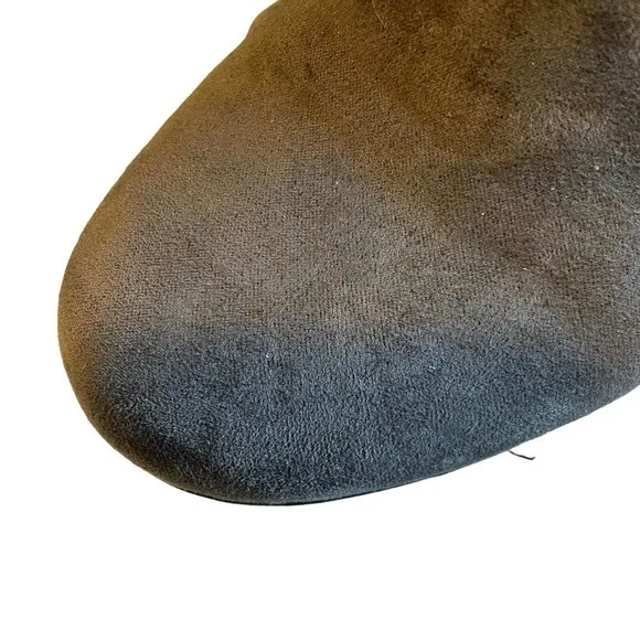 Croft &amp; Barrow Boots Womens 6M Ankle Booties Gray Suede Block Heel 2 inches