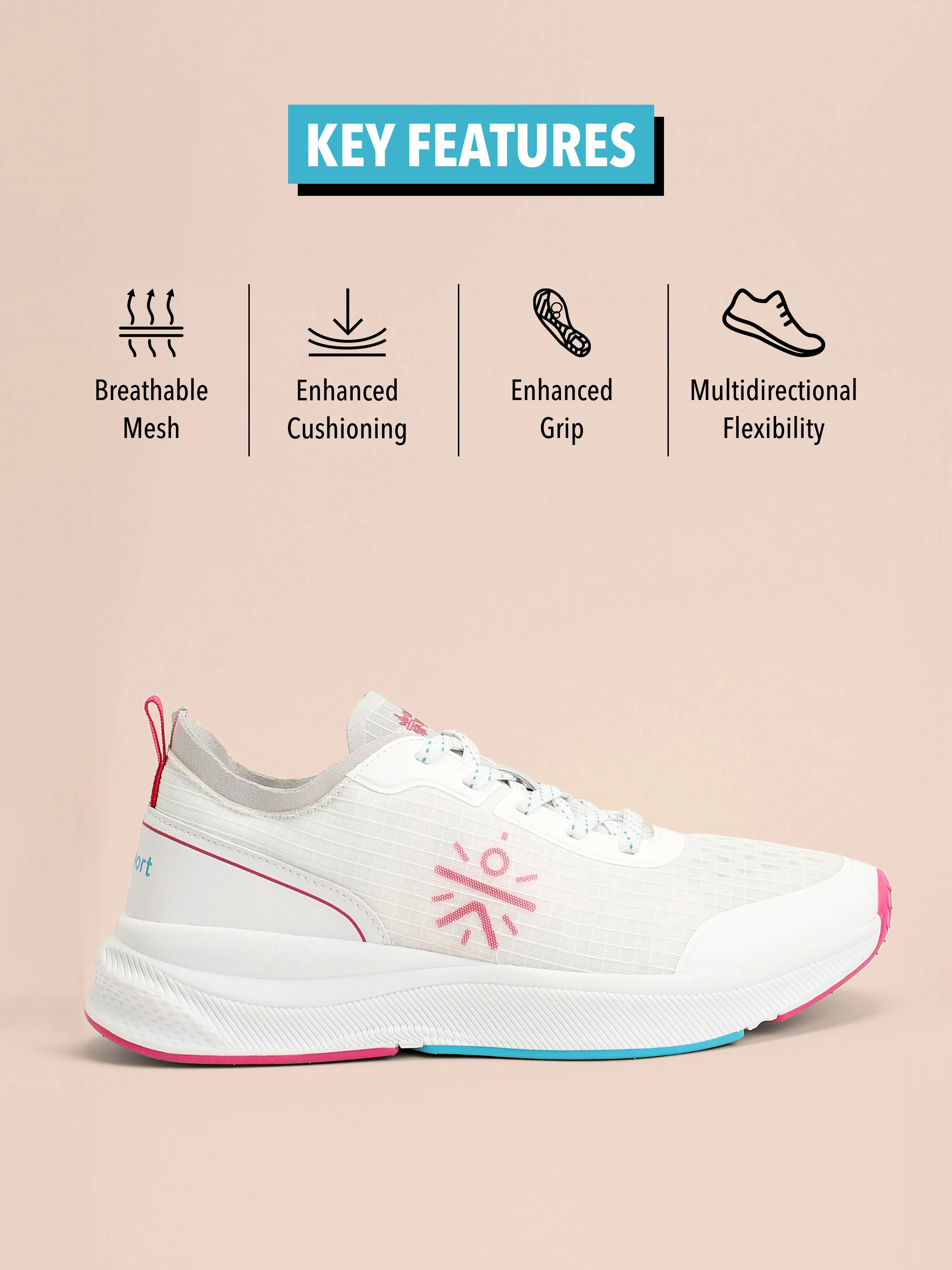 cult Flamingo Women Running Shoes - White/Red