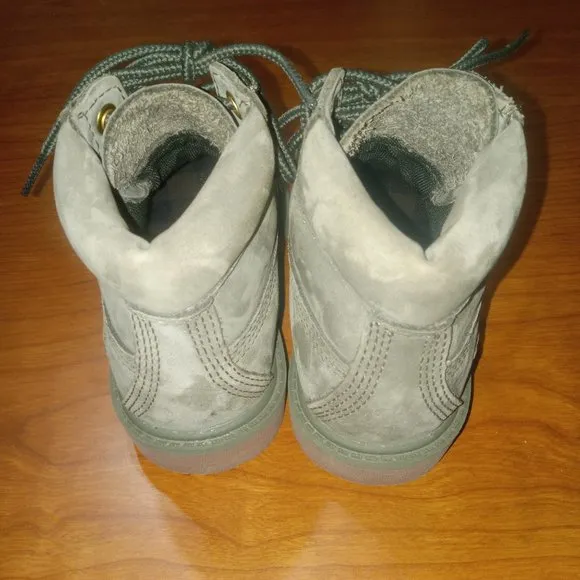 Cutest ever Toddler Timberlands Genuine green Leather just like adults size 8