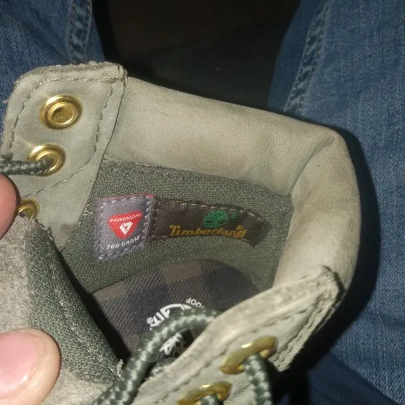 Cutest ever Toddler Timberlands Genuine green Leather just like adults size 8