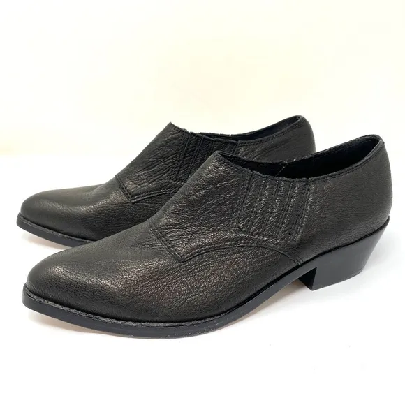 Cynthia Vincent Leather Ankle Boots Black SZ 7.5
