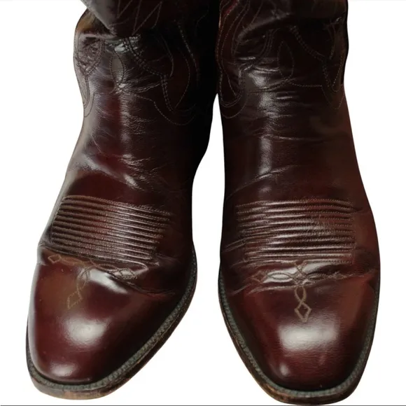 DAN POST 6683 Mens Brown Leather Western Cowboy Boots Size 9D French Tapered Toe