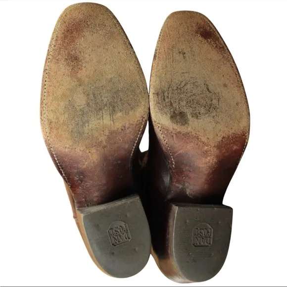 DAN POST 6683 Mens Brown Leather Western Cowboy Boots Size 9D French Tapered Toe