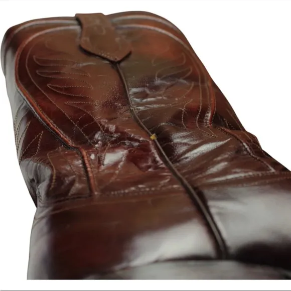 DAN POST 6683 Mens Brown Leather Western Cowboy Boots Size 9D French Tapered Toe