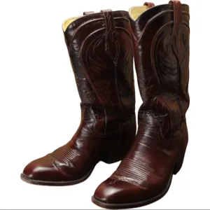 DAN POST 6683 Mens Brown Leather Western Cowboy Boots Size 9D French Tapered Toe
